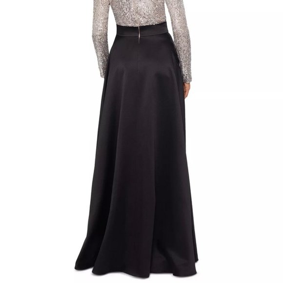 Xscape Silver Sequin-Top Black Taffeta Ball Gown - Picture 6 of 7